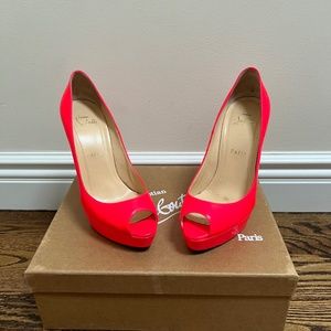 Christian Louboutin Troca Hot Pink 140mm platform peep toe Pump
